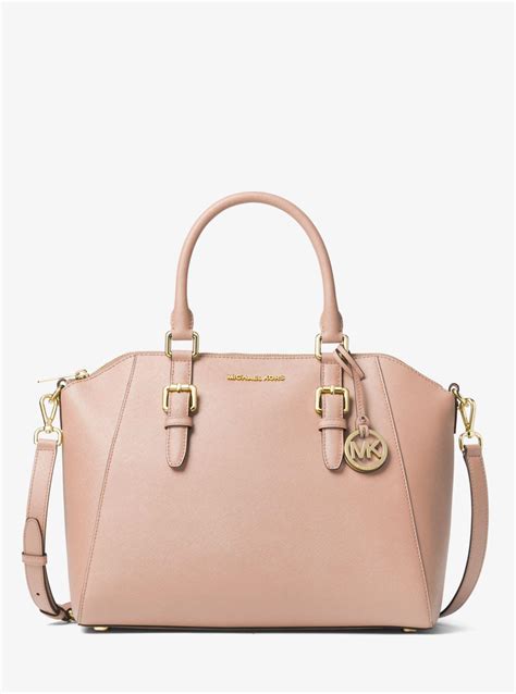 michael kors ciara large pink|ciara large saffiano leather satchel.